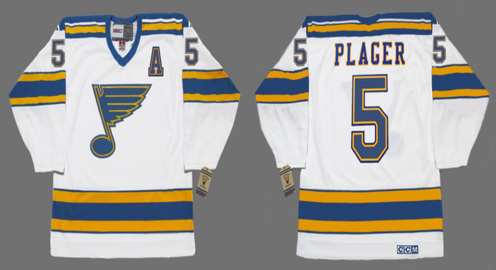 2019 Men St.Louis Blues 5 Plager white style 2 CCM NHL jerseys